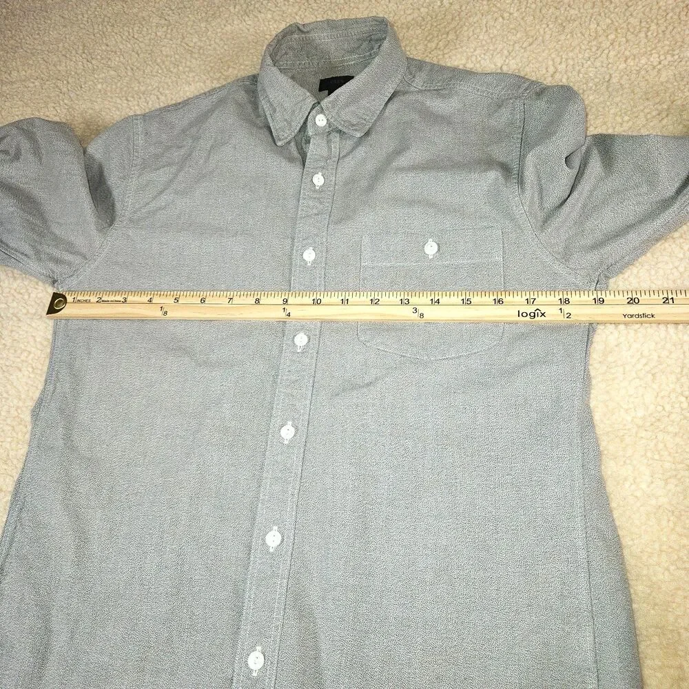 J Crew Secret Wash Shirt Mens Small‎ Gray Micro Pattern Button Up Casual